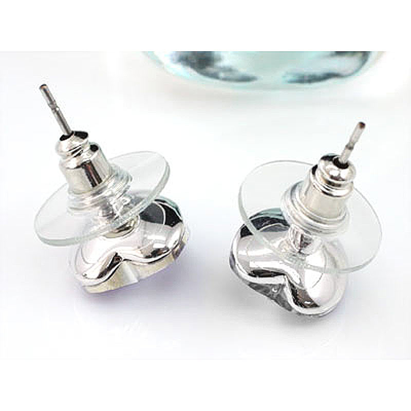 3 Carat Dark Red Crystal Heart Stud Earrings XE506-2