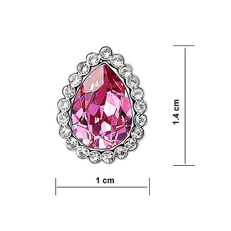2 Carat Pink Pear Cut Stud Earrings use Austrian Crystal XE575-2