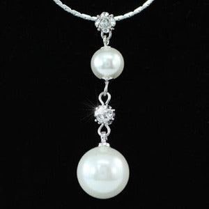 White Shell Pearl Pendant Necklace XN128-0