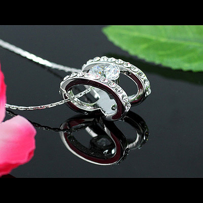 2 Carat Ring Shape Necklace use Austrian Crystal XN213-2