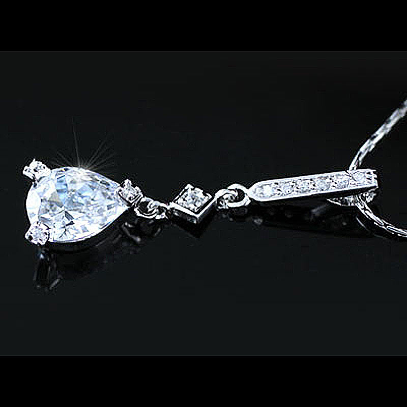2 Carat Pear Cut Created Diamond Pendant Necklace XN254-2