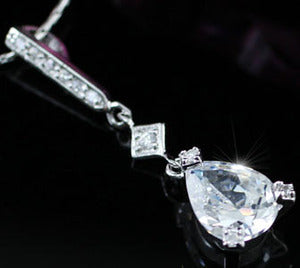 2 Carat Pear Cut Created Diamond Pendant Necklace XN254-0