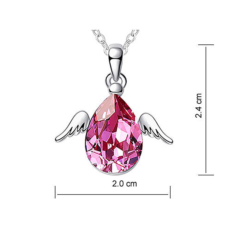 4 Carat Pink Angel Wing Necklace use Austrian Crystal XN404-2
