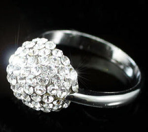 White Gold Plated Bling Ring use Swarovski Crystal XR068-0