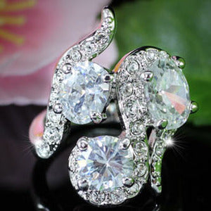 4 Carat CZ Created Diamond Ring use Austrian Crystal XR106-0