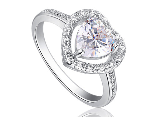 1.5 Carat Sparkling Heart CZ Created Diamond Ring XR193-1
