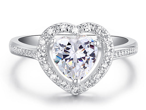 1.5 Carat Sparkling Heart CZ Created Diamond Ring XR193-0
