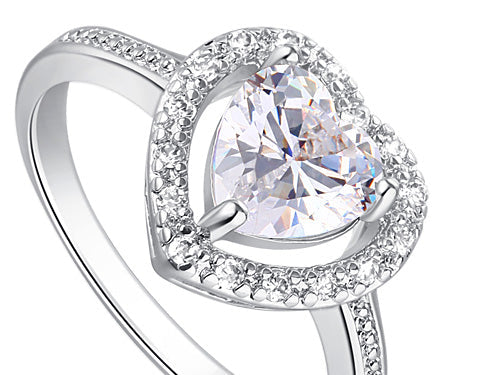 1.5 Carat Sparkling Heart CZ Created Diamond Ring XR193-3