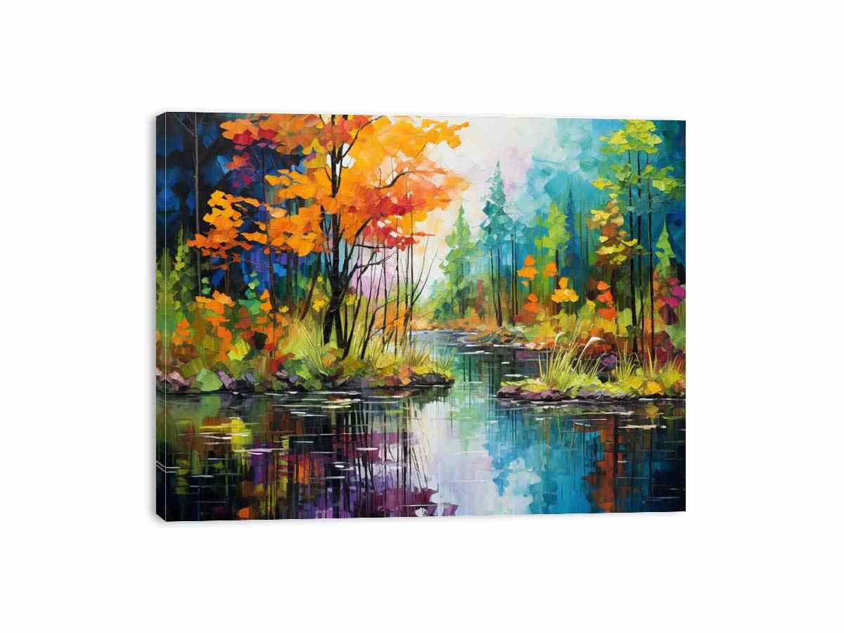 Rainbow Forest Art Canvas Art Print-3