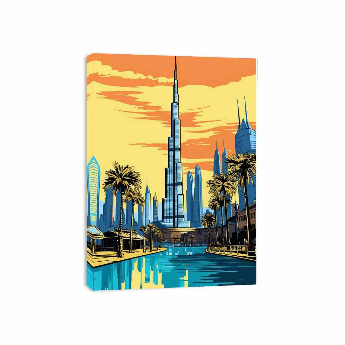 Burj Khalifa, Dubai Poster Canvas Art Print-3