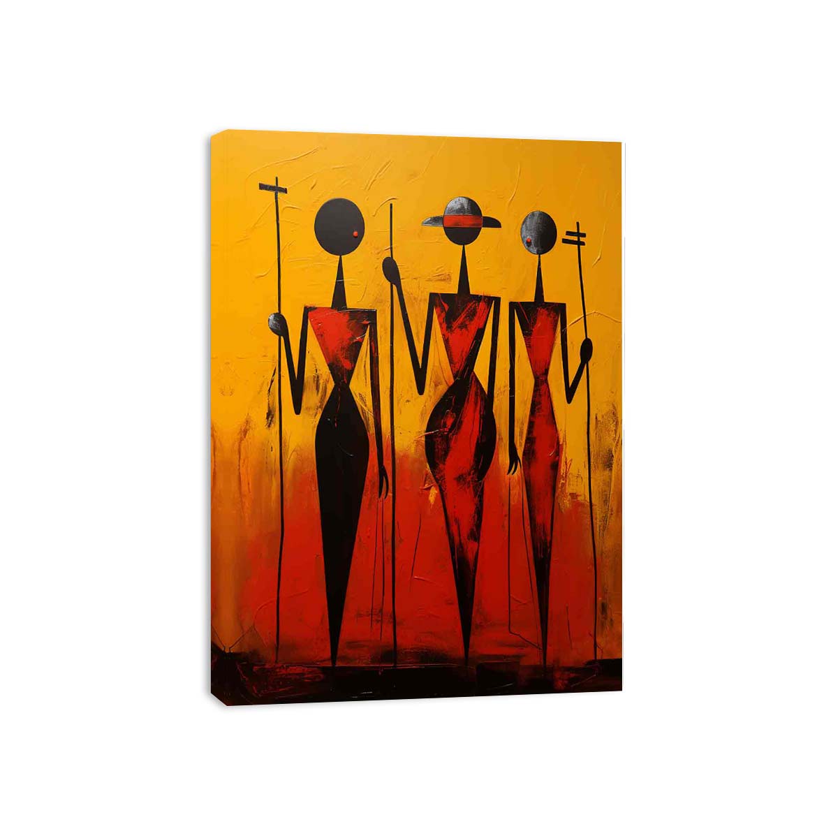 African Precisionist Art Canvas Art Print-3