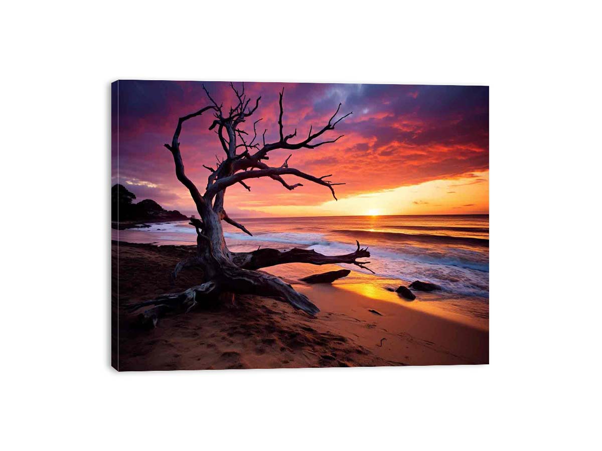 Beach Sunset Canvas Art Print-3