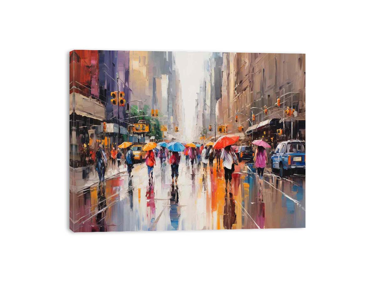 Umbrellas In New York Art Canvas Art Print-3