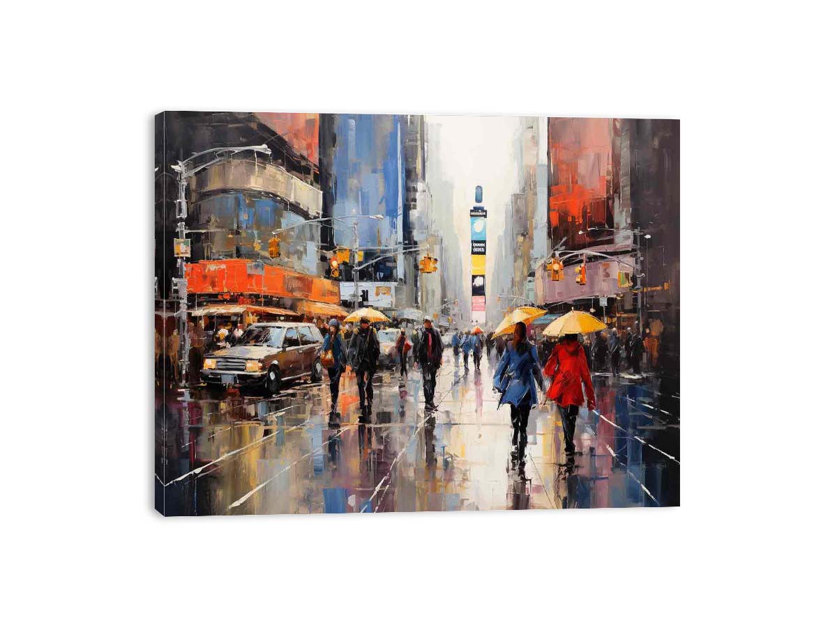 Umbrellas In New York street Canvas Art Print-3