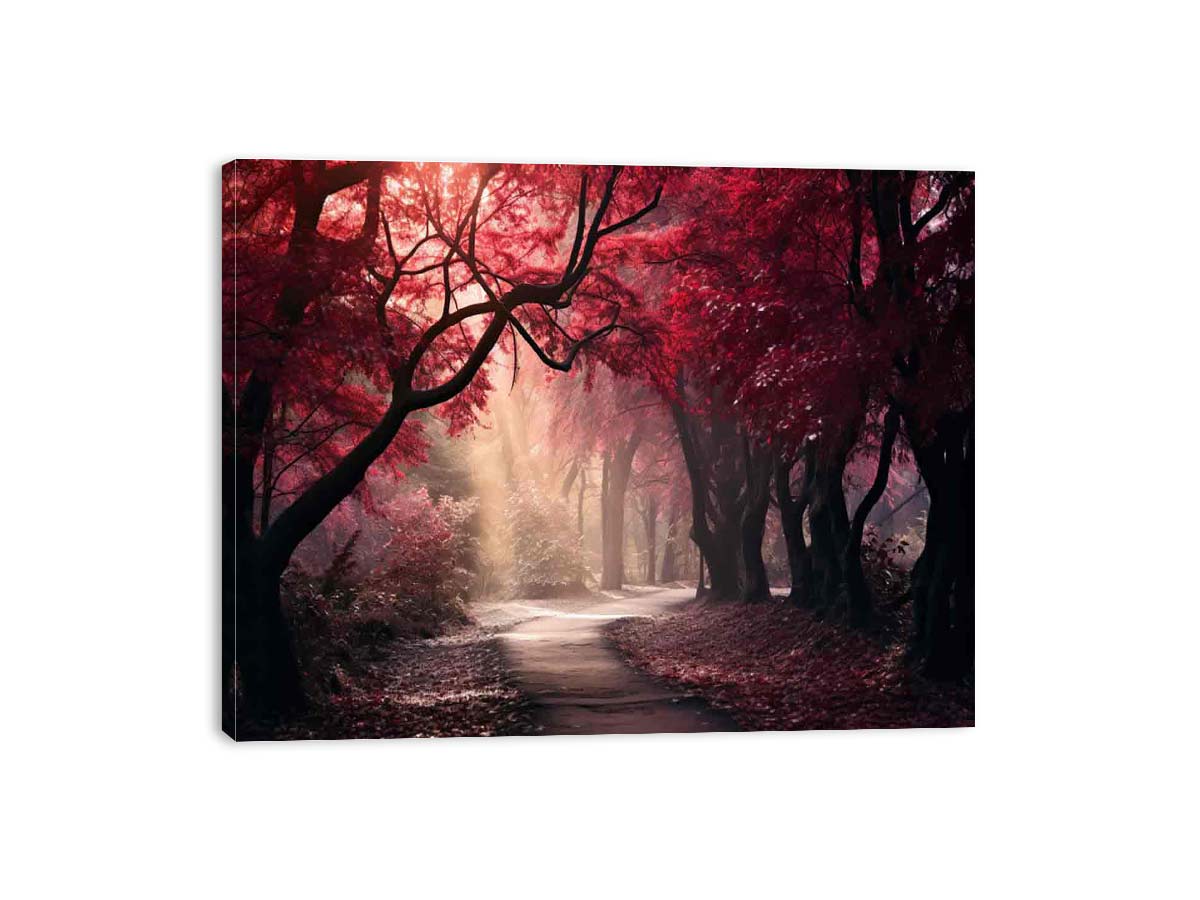 Red Forest Canvas Art Print Painting-3