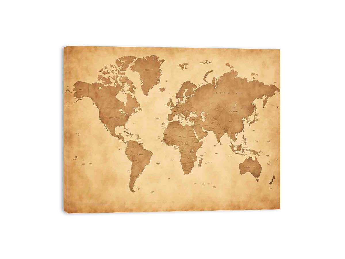 Antique World Map Canvas Art Print-3
