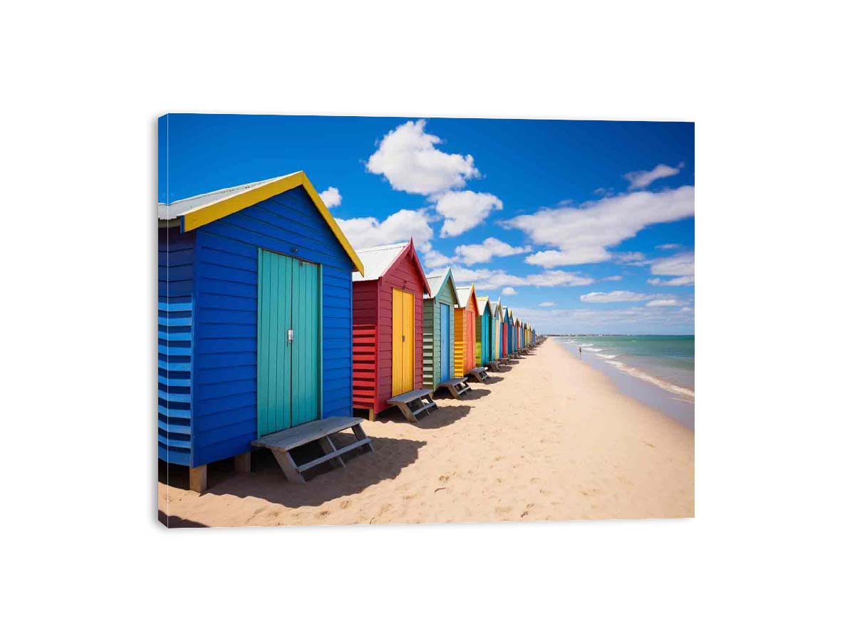 Beach Huts Melbourne Australia Canvas Art Print-3