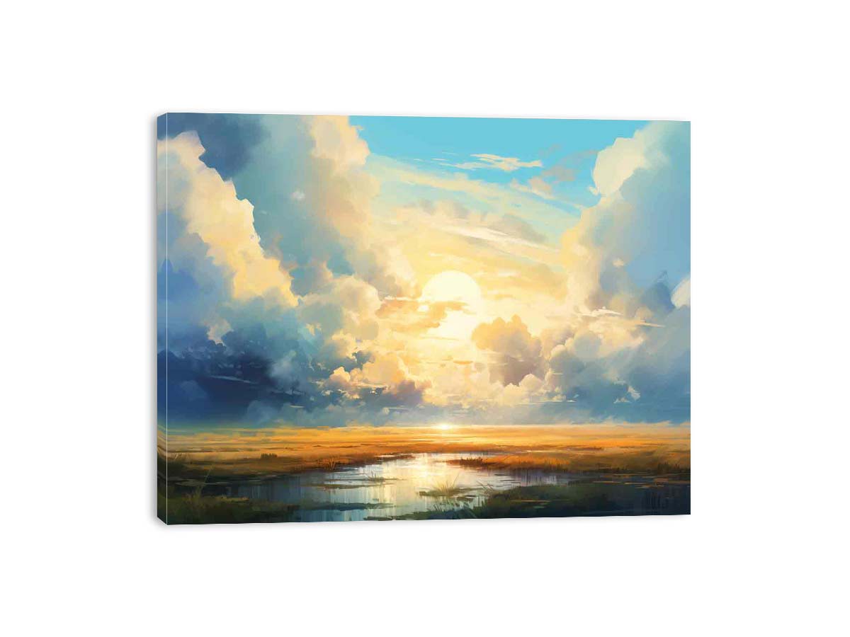 Clouds Abstract Art Canvas Art Print Painting-3