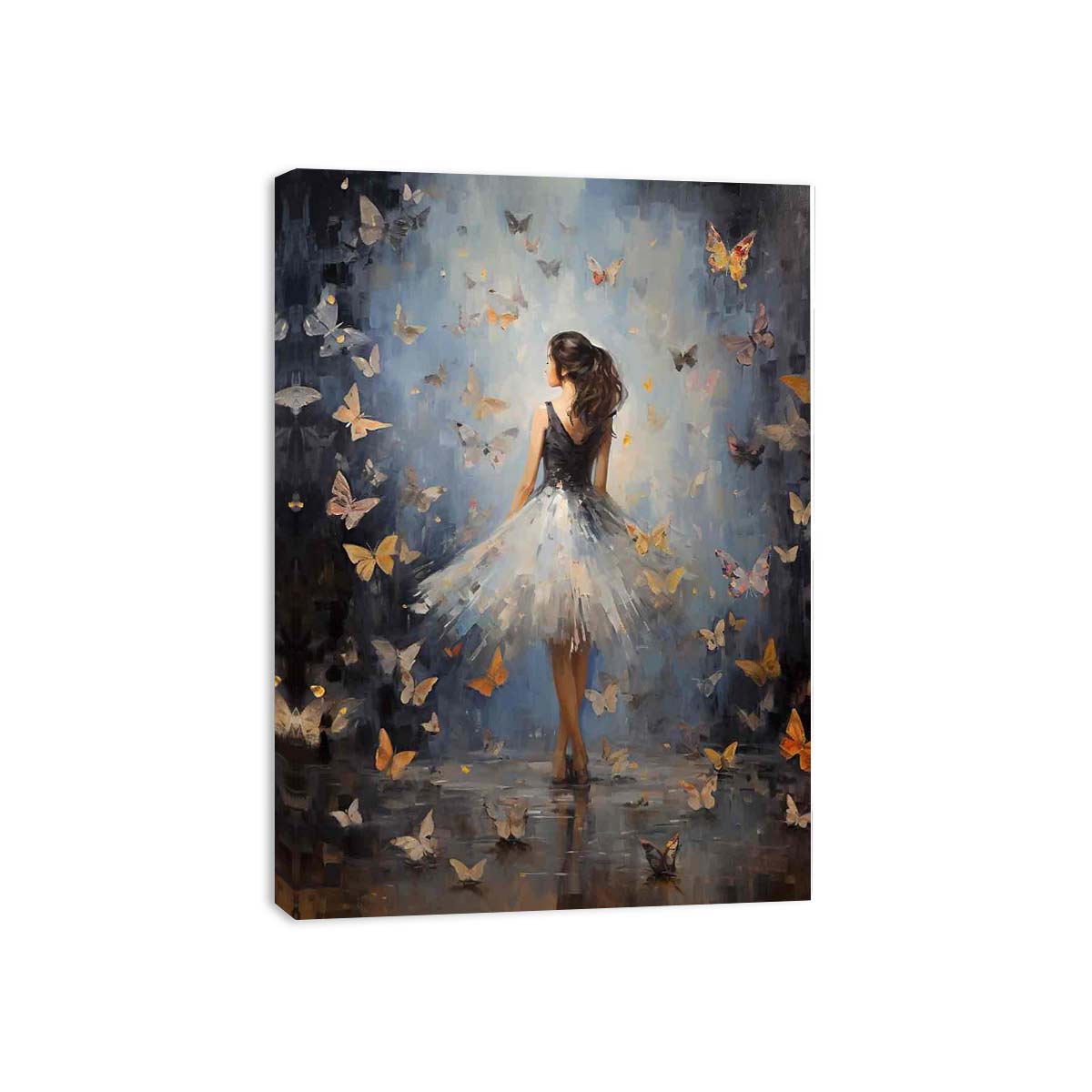 Butterfly Girl Canvas Painting Print-3