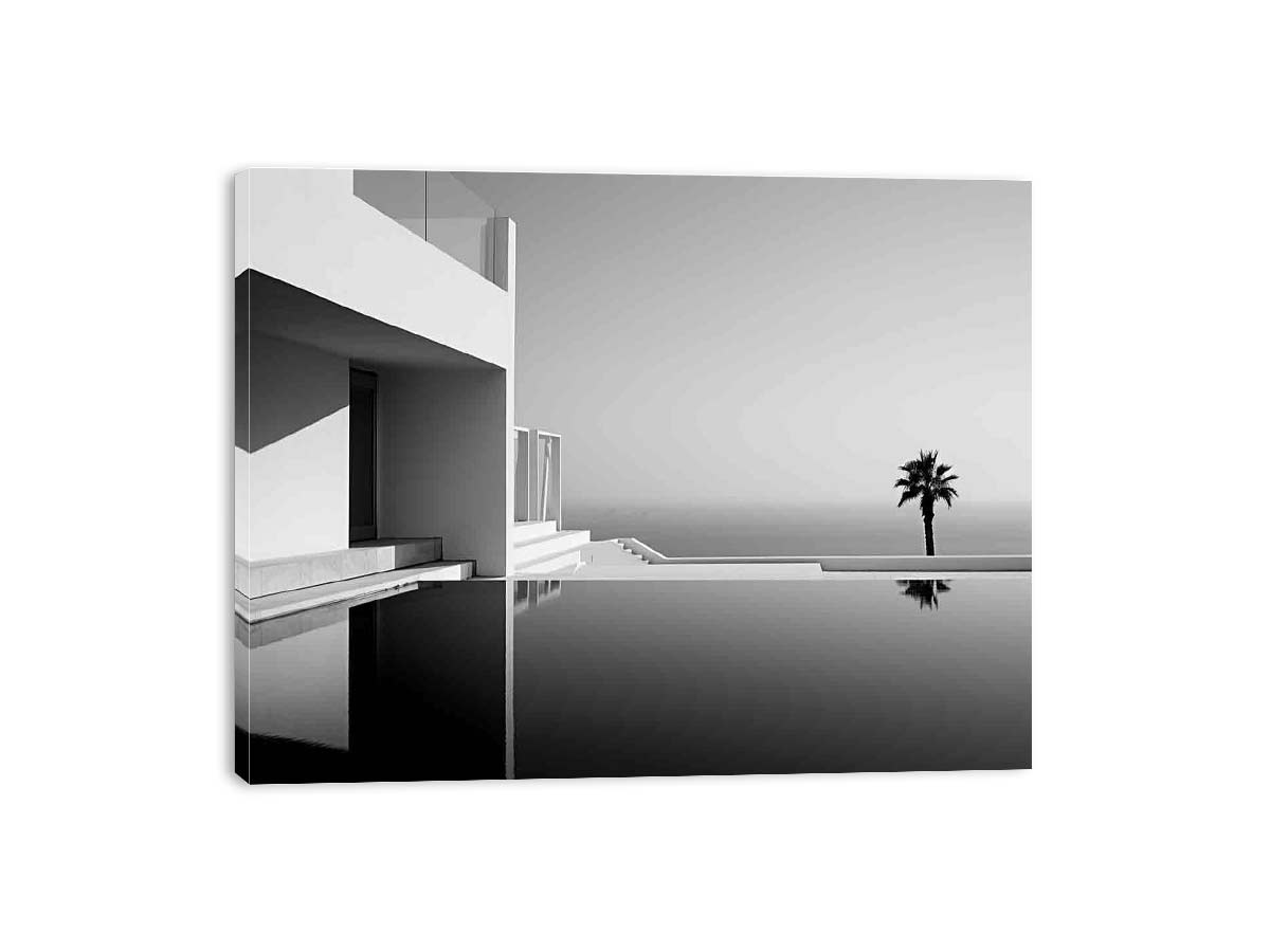 Calm Water Beach House Canvas Art Print-3