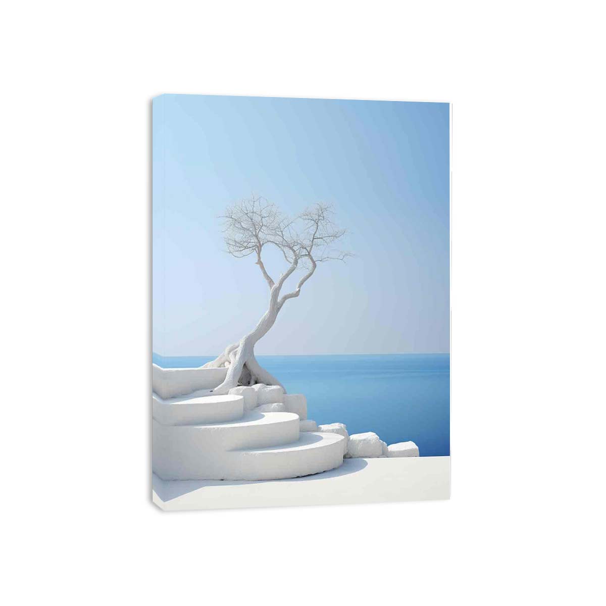 White Steps Print Canvas Art Print-3