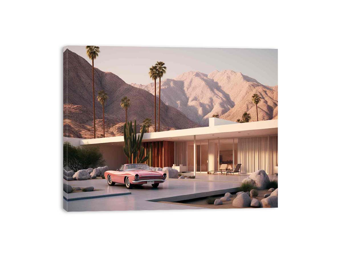 Mid Century House Canvas Art Print-3