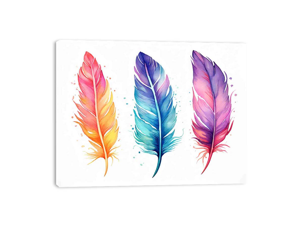 Boho Feathers Art 2 Canvas Art Print-3
