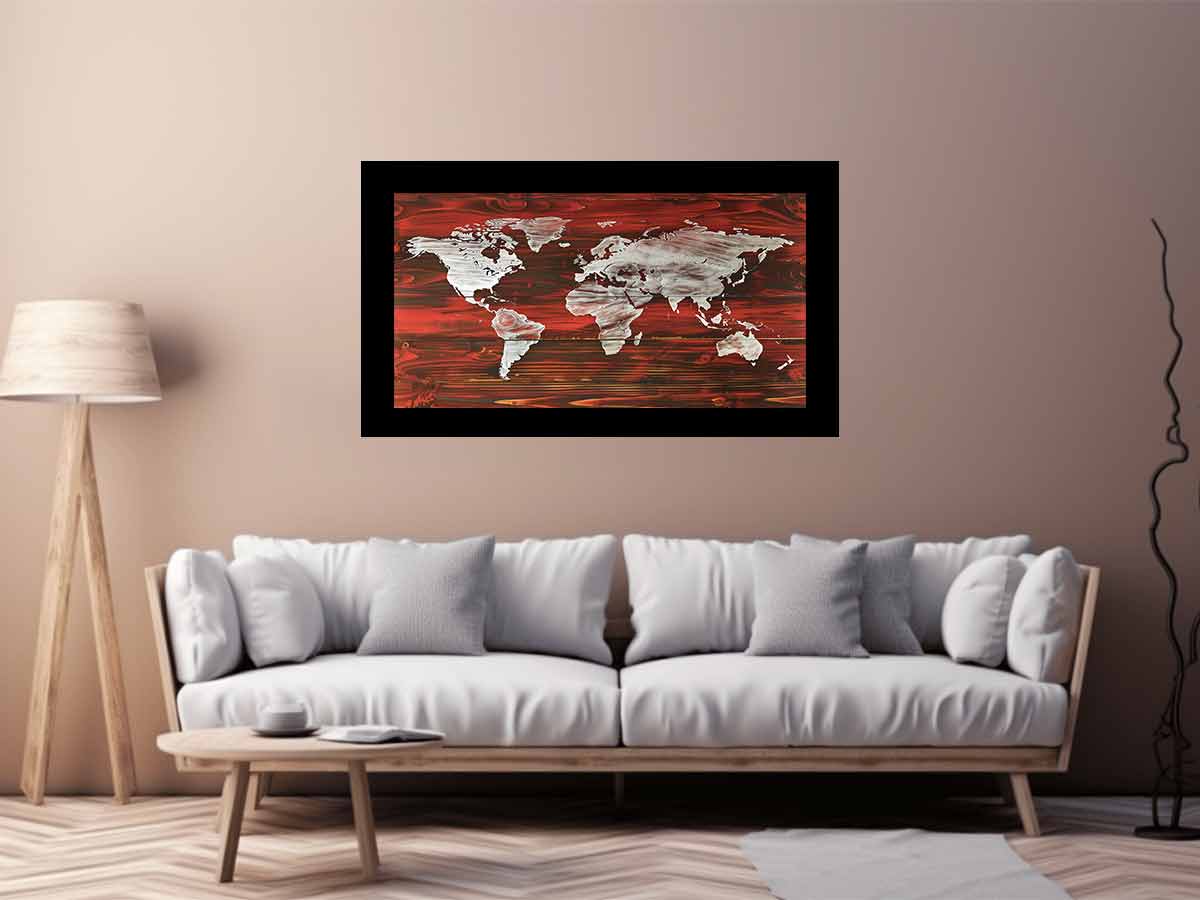 Map World  Canvas Art Print-2
