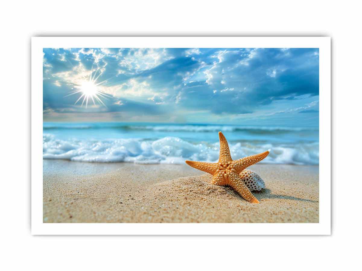 Starfish on Beach  Canvas Art Print-8