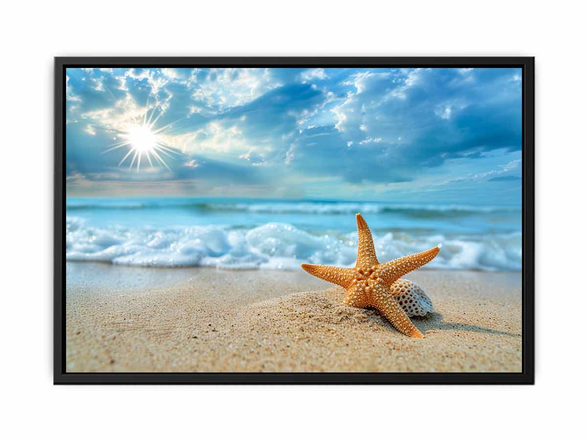 Starfish on Beach  Canvas Art Print-4