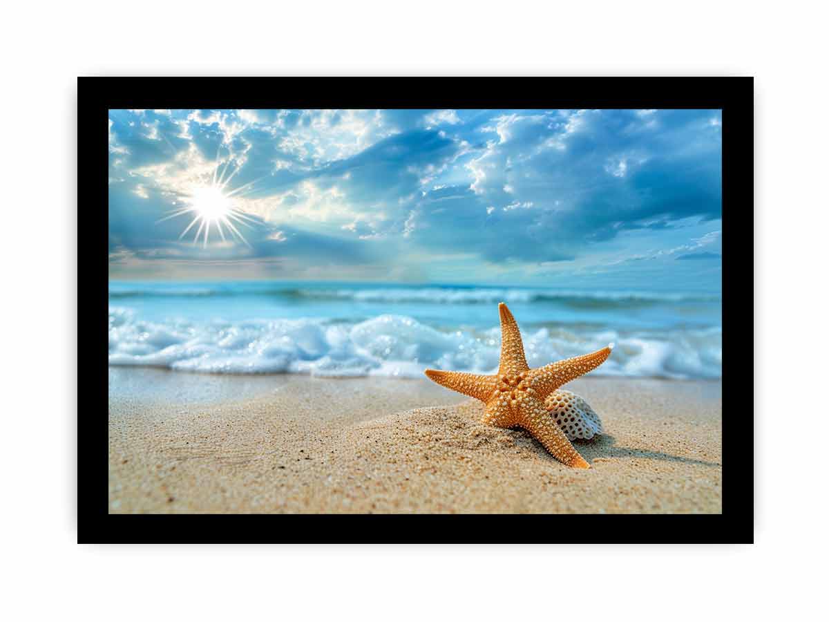 Starfish on Beach  Canvas Art Print-7
