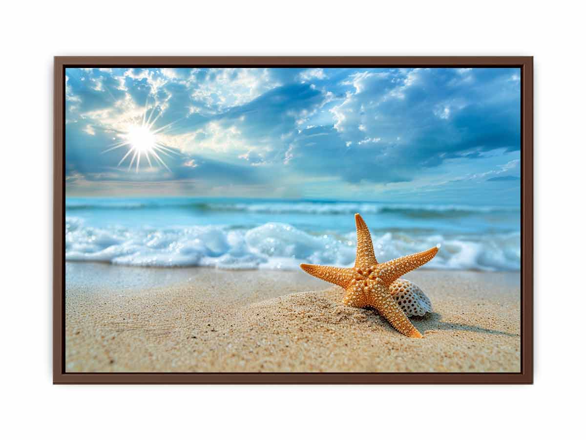 Starfish on Beach  Canvas Art Print-6