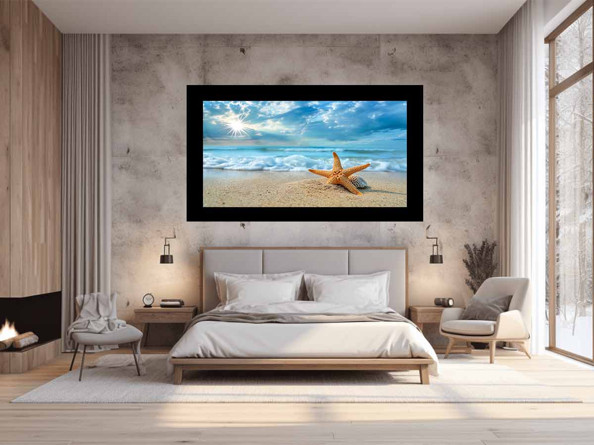 Starfish on Beach  Canvas Art Print-1
