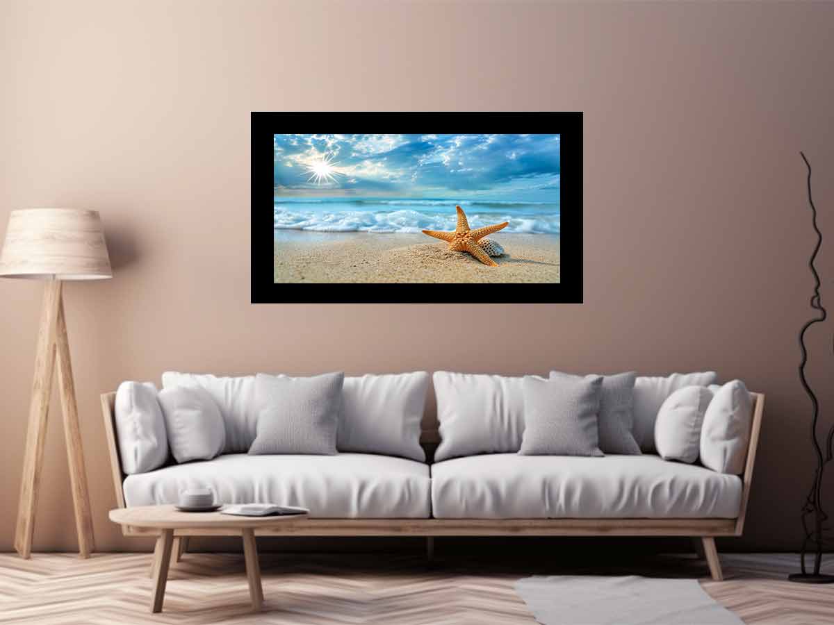 Starfish on Beach  Canvas Art Print-2