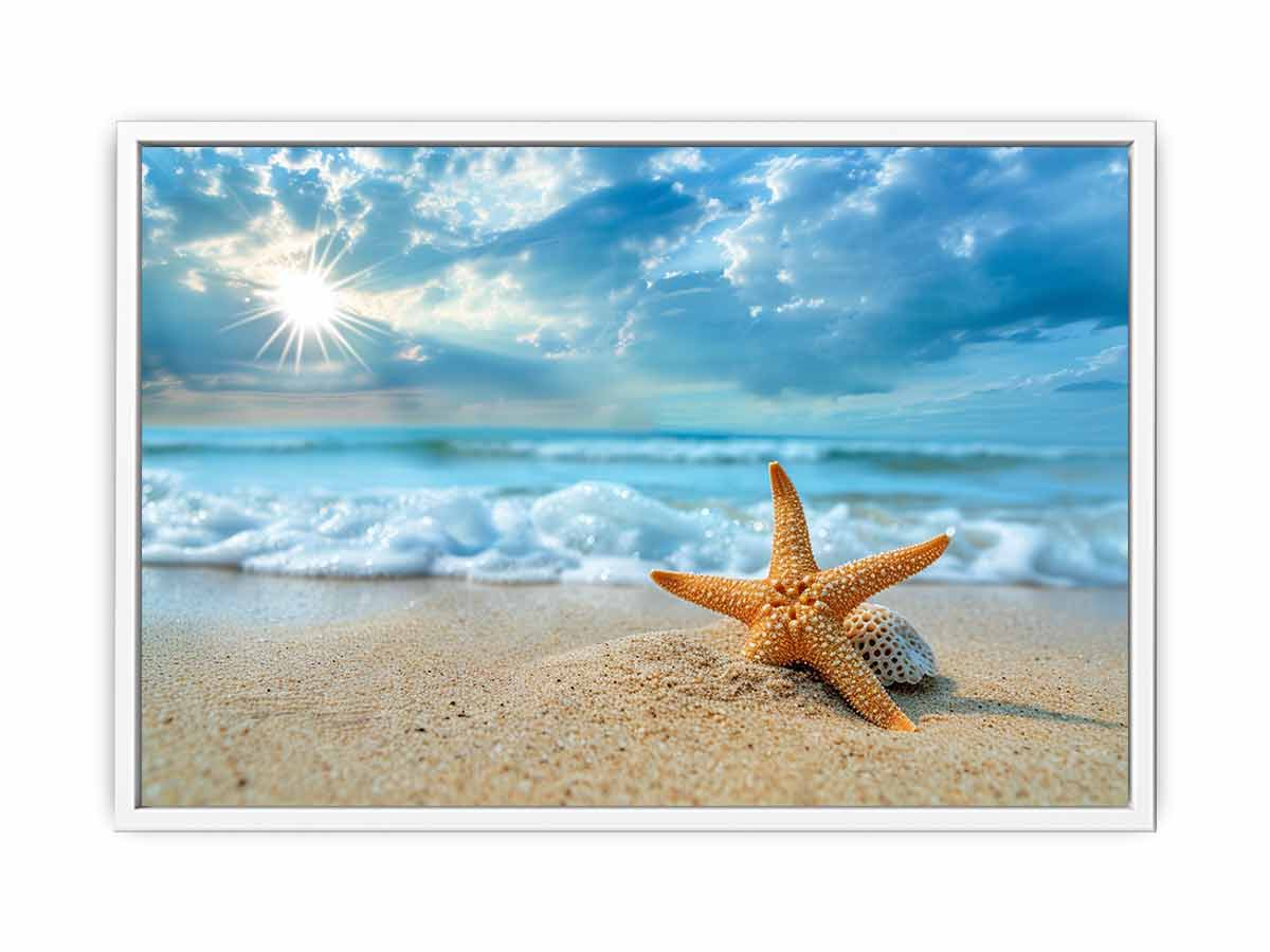 Starfish on Beach  Canvas Art Print-5
