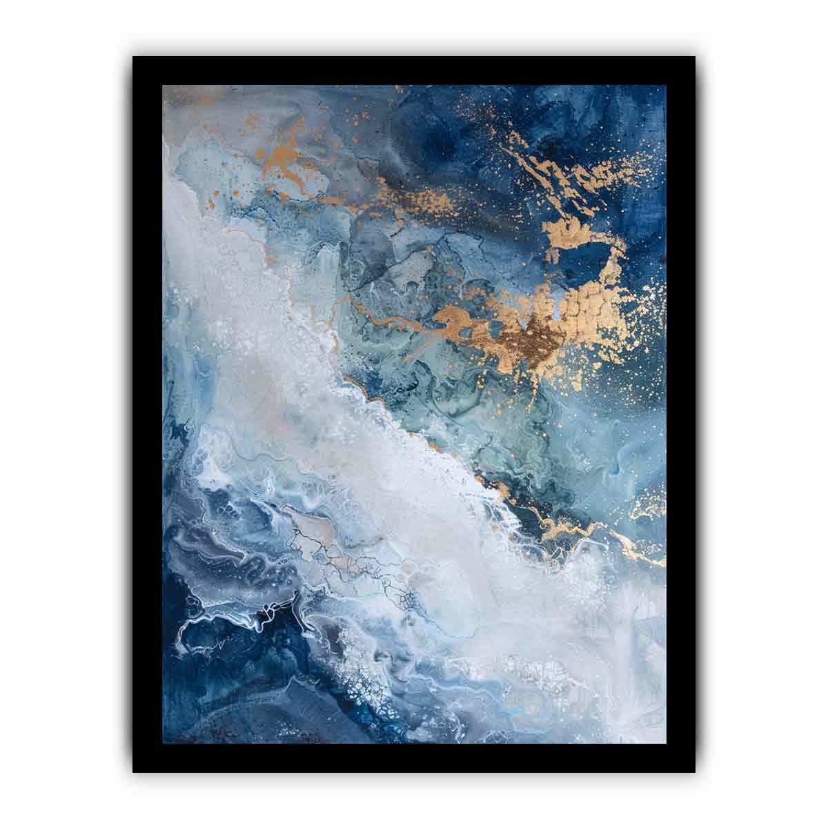 Blue Gold  Luxury Painting  Canvas Art Print-7