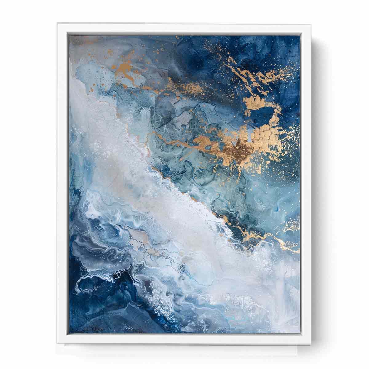 Blue Gold  Luxury Painting  Canvas Art Print-5