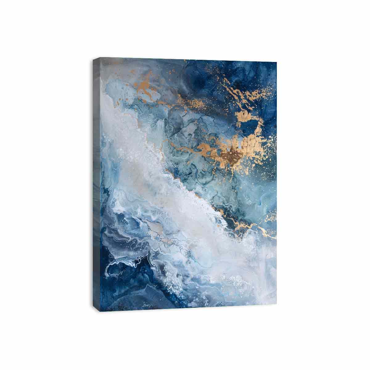 Blue Gold  Luxury Painting  Canvas Art Print-3