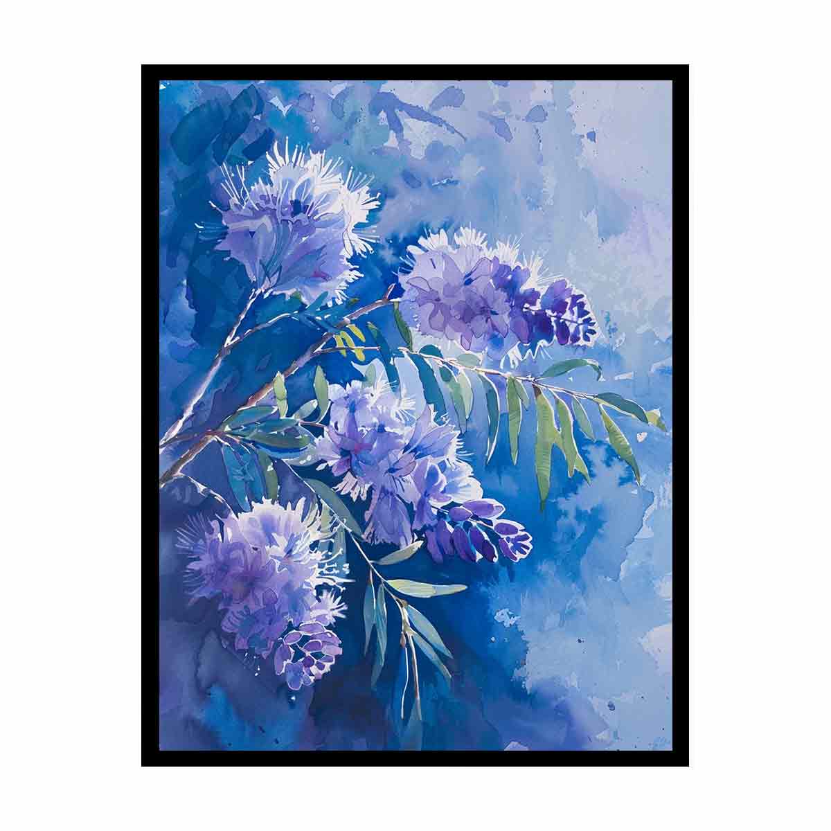Acacia Flower Canvas Painting Print-4