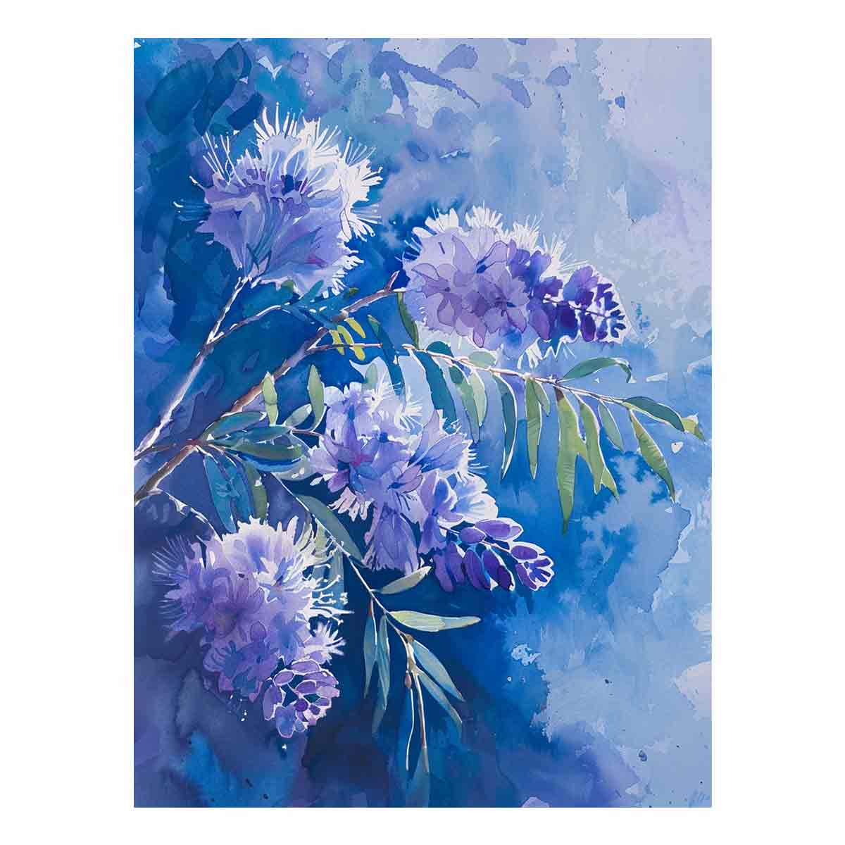 Acacia Flower Canvas Painting Print-0