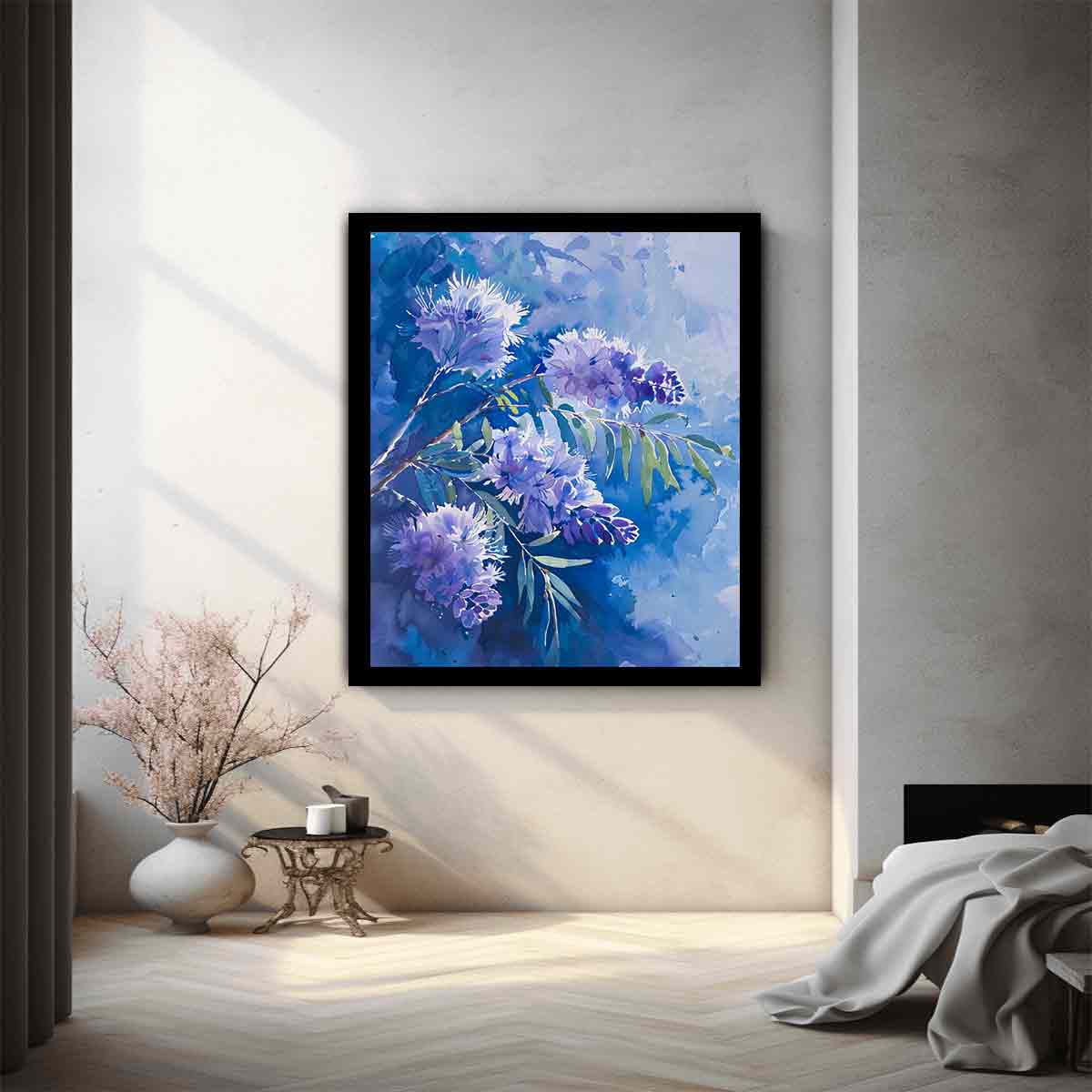 Acacia Flower Canvas Painting Print-1