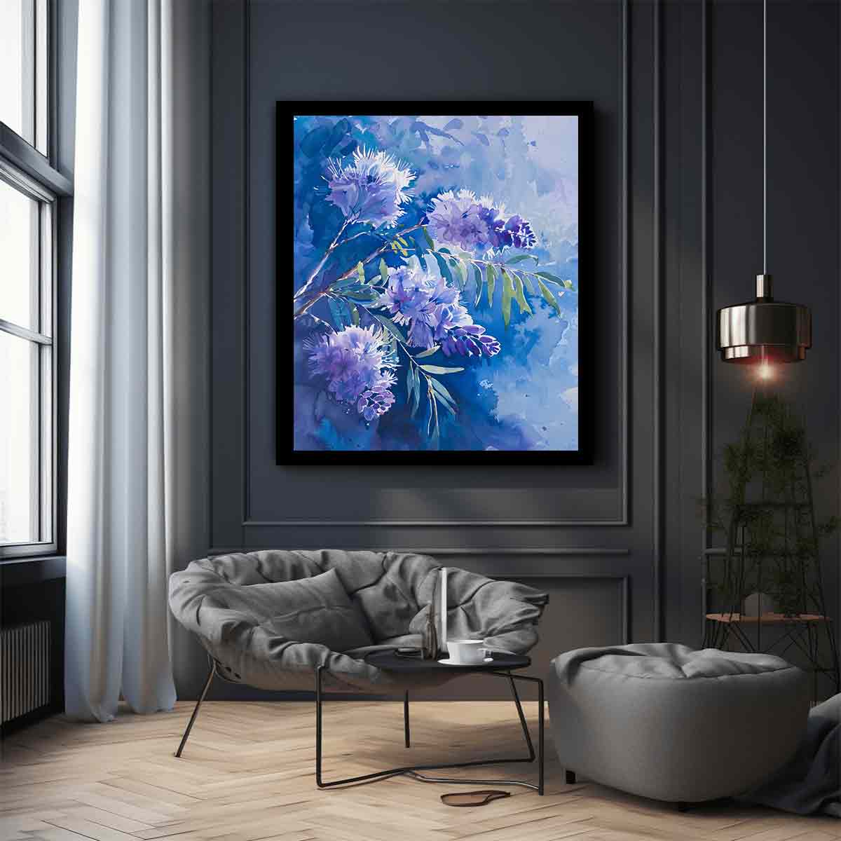 Acacia Flower Canvas Painting Print-2