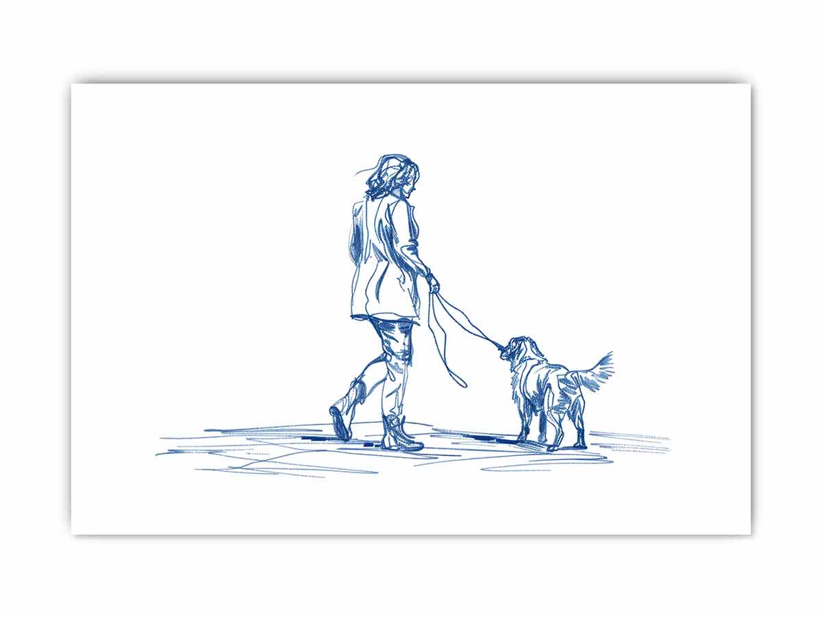 Walk with my Dog  Canvas Art Print-8