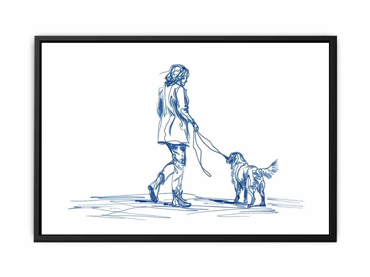 Walk with my Dog  Canvas Art Print-4