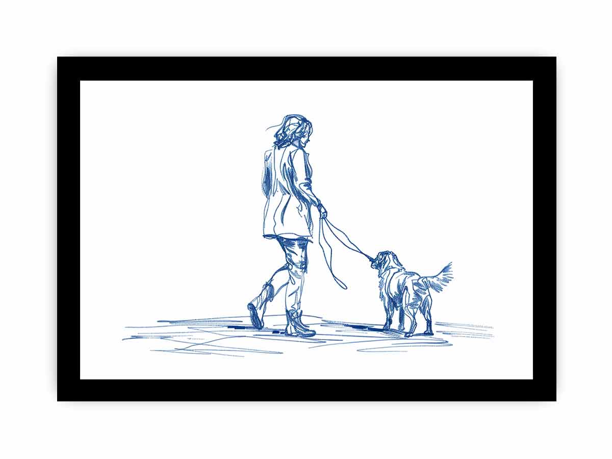 Walk with my Dog  Canvas Art Print-7