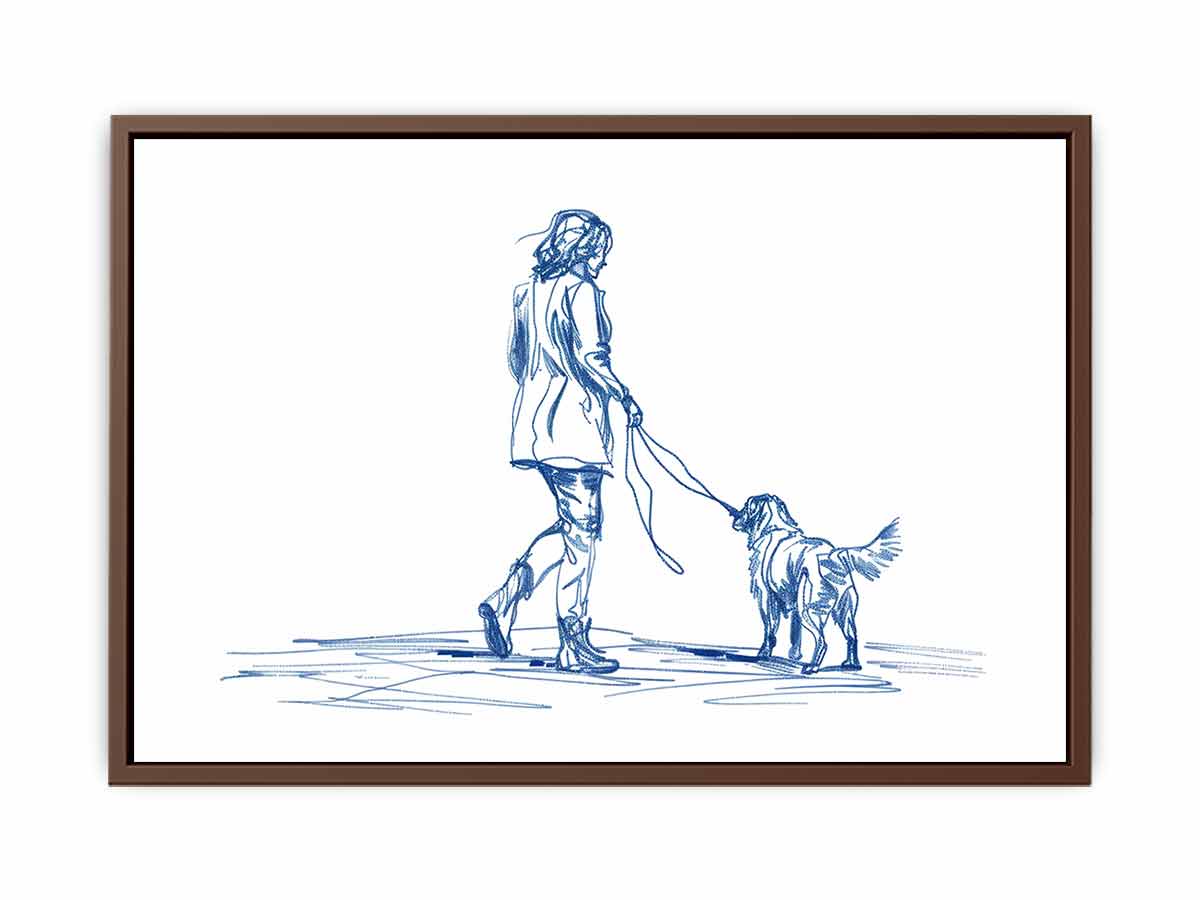 Walk with my Dog  Canvas Art Print-6