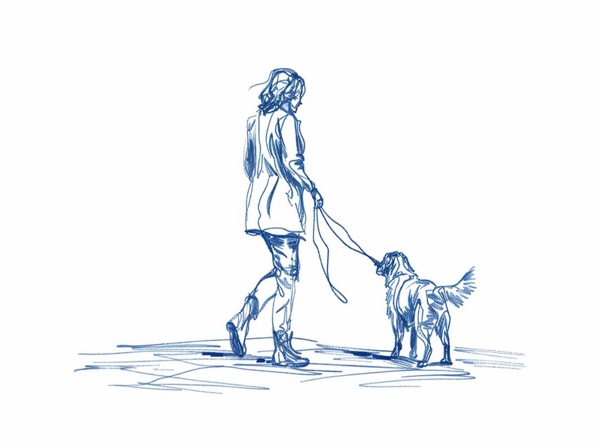 Walk with my Dog  Canvas Art Print-0