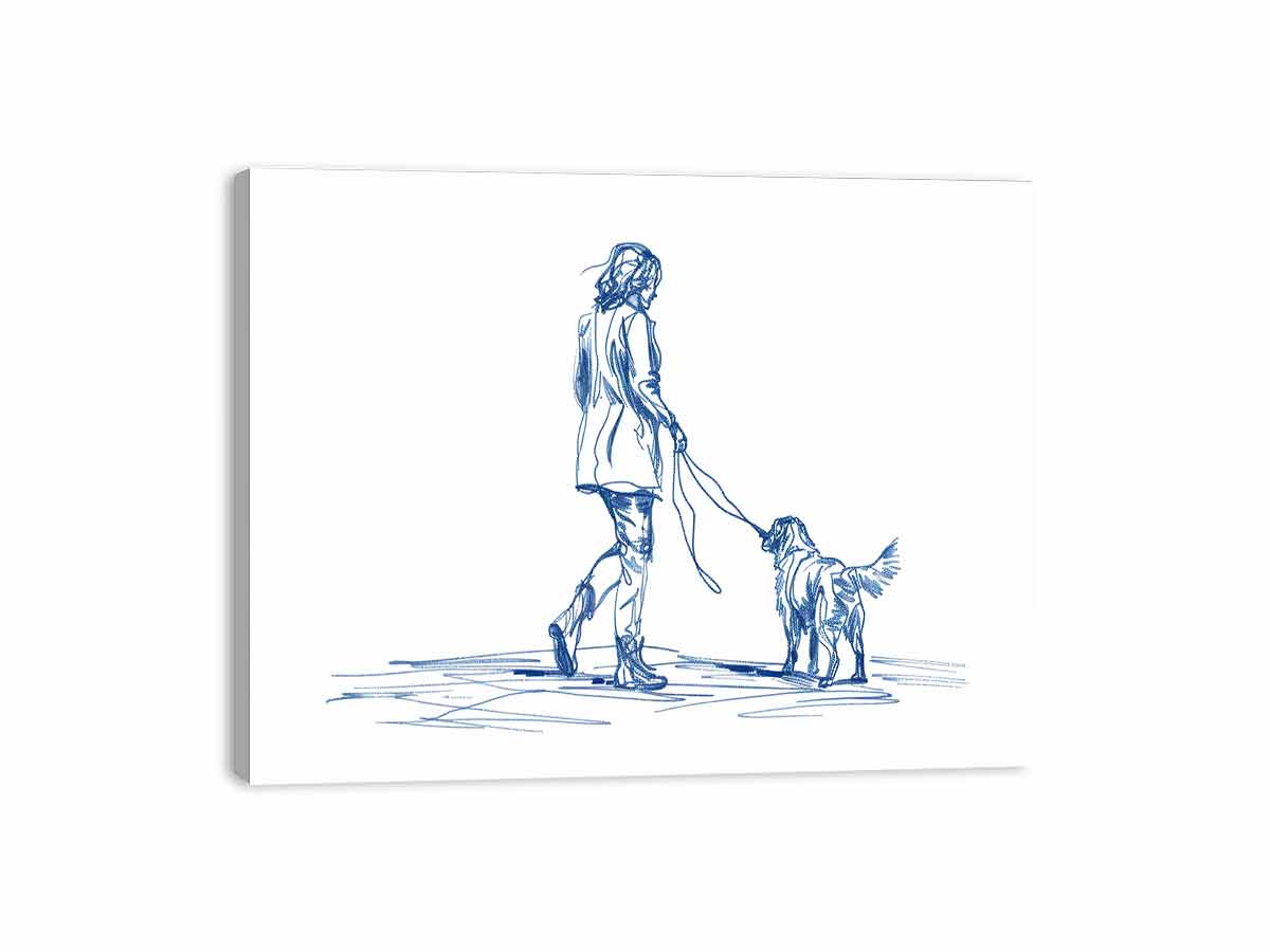 Walk with my Dog  Canvas Art Print-3