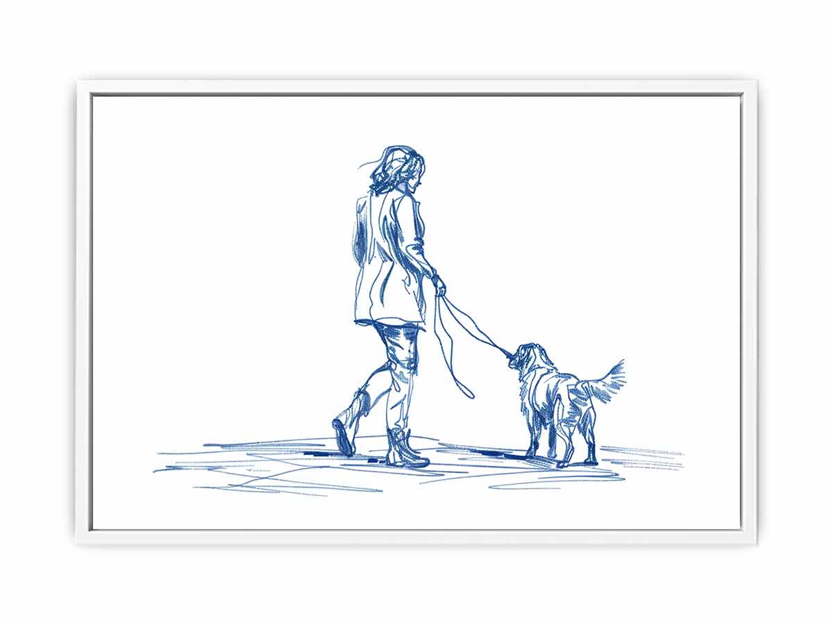Walk with my Dog  Canvas Art Print-5