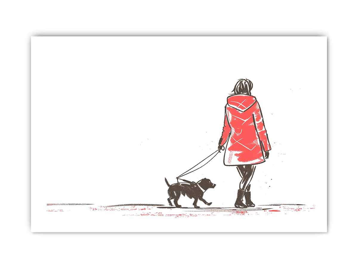 Walk With  Dog Canvas Art Print-8